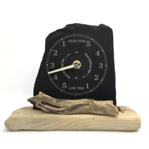 handmade slate and driftwood tide clock