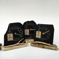 Slate and driftwood tide clocks
