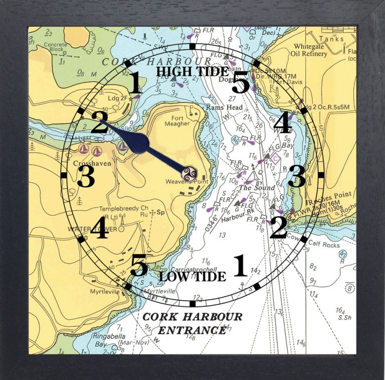 Cork Harbour Entrance Tide Clock. Tide clocks Unique Irish made