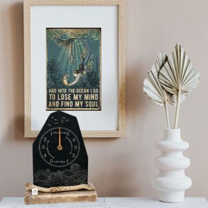 SLATE TIDE CLOCK ON MANTELPIECE