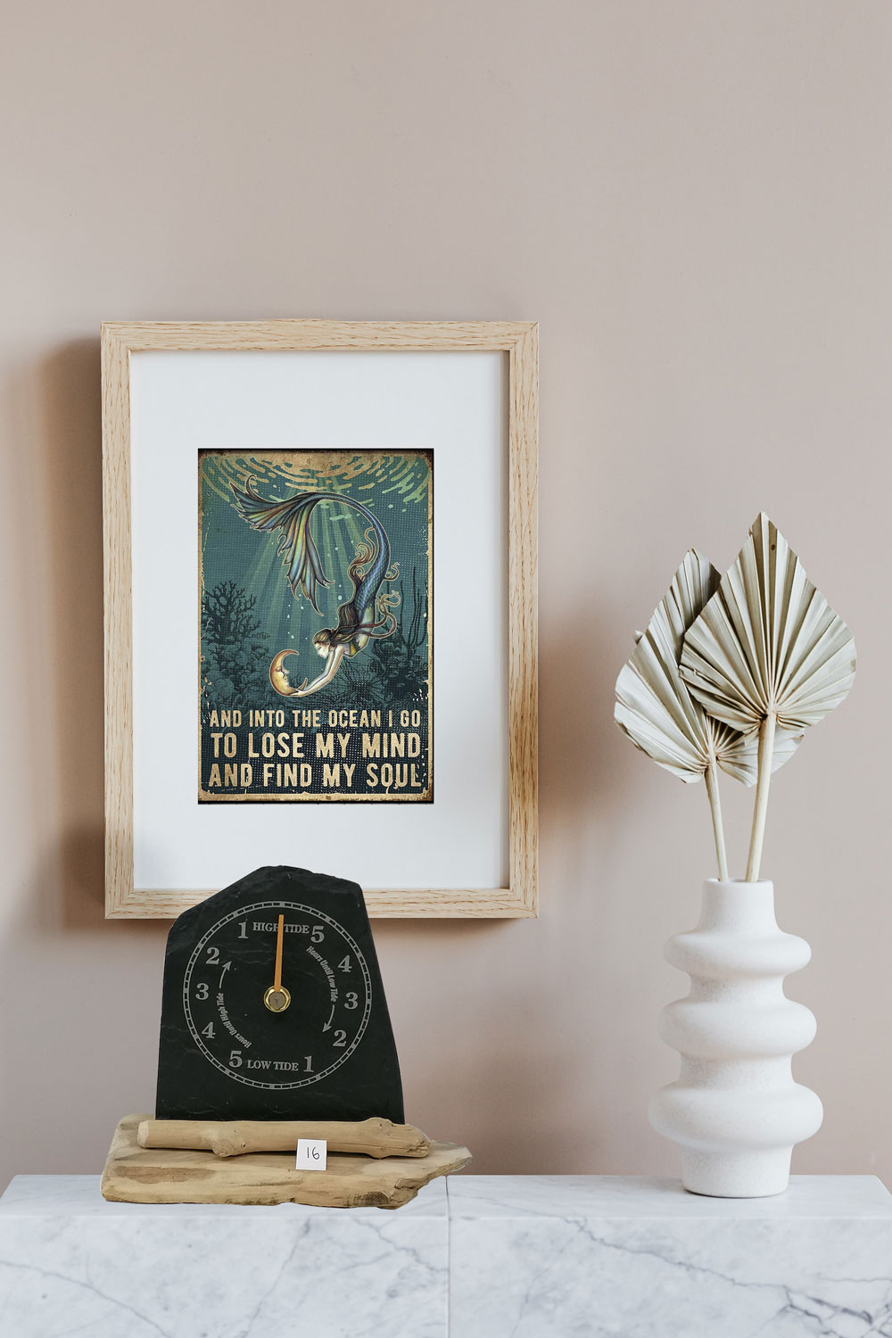 Slate and driftwood tide clock Tide clocks Unique Irish made tideclocks