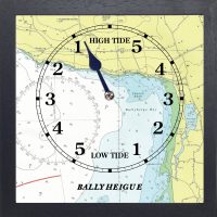 square wooden black Ballyheigue tide clock