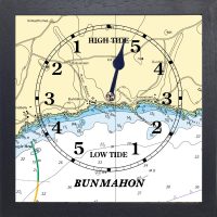 black square wooden tide clock of Bunmahon