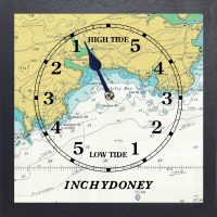 black square wooden inchydoney tide clock