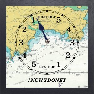 black square wooden inchydoney tide clock