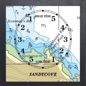 Black wooden Sandycove Tide Clock