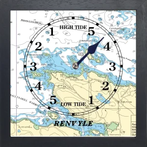 black wooden framed tide clock for Renvyle , co Galway, Ireland