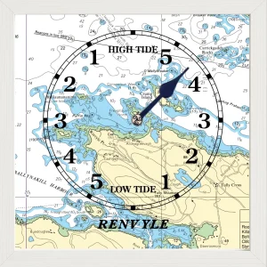 white wooden framed tide clock for Renvyle , co Galway, Ireland
