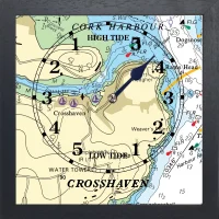 image of CROSSHAVEN TIDE CLOCK in black wooden frame