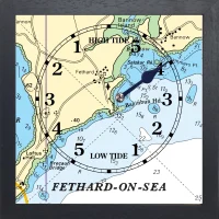 image of FETHARD-ON-SEA TIDE CLOCK in BLACK frame