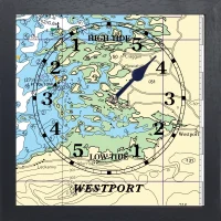 image of a WESTPORT TIDE CLOCK BLAck frame