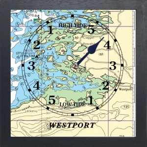 image of a WESTPORT TIDE CLOCK BLAck frame