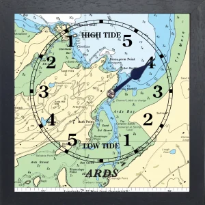 image of ARDS TIDE CLOCK in BLACK wooden frame