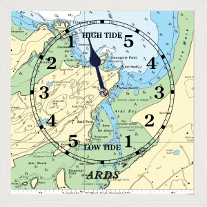 image of ARDS TIDE CLOCK in white wooden frame