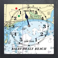 BALLYHEALY BEACH TIDE CLOCK in BLACK frame