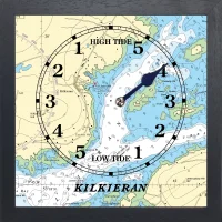 IMAGE OF KILKIERAN TIDE CLOCK BLACK WOODEN FRAME