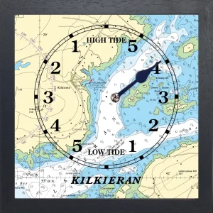 IMAGE OF KILKIERAN TIDE CLOCK BLACK WOODEN FRAME