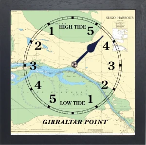 image of GIBRALTAR POINT TIDE CLOCK BLACK frame