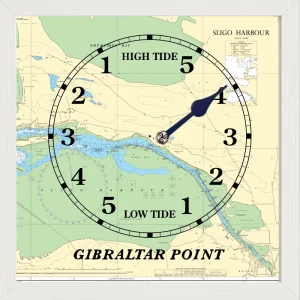 GIBRALTAR POINT TIDE CLOCK white frame