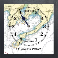 image of ST JOHNS POINT TIDE CLOCK in BLACK frame