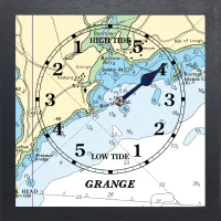 GRANGE TIDE CLOCK BLACK wooden frame